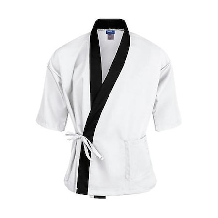 Allpoints Kng 2Xl Sushi Chef Coat White/Black 3/4 Sleeve 2129WHBK2XL